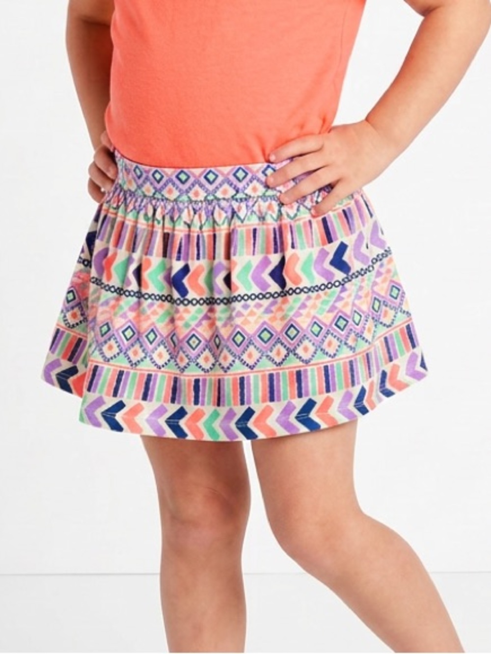 Girls Multicolor Aztec-Print Skort